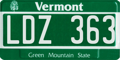 VT license plate LDZ363