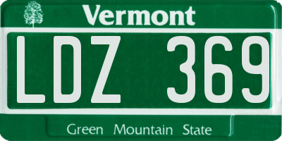 VT license plate LDZ369