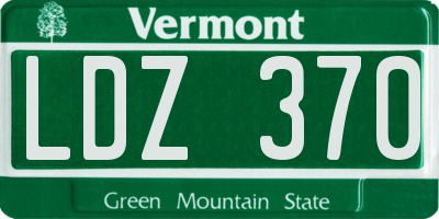 VT license plate LDZ370