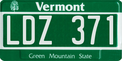 VT license plate LDZ371