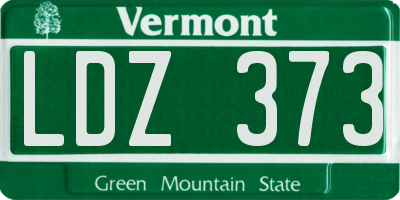VT license plate LDZ373
