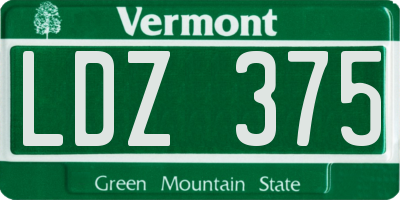 VT license plate LDZ375