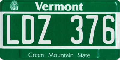 VT license plate LDZ376