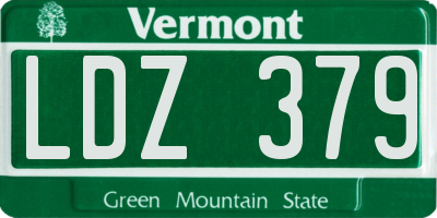 VT license plate LDZ379