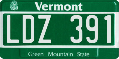 VT license plate LDZ391