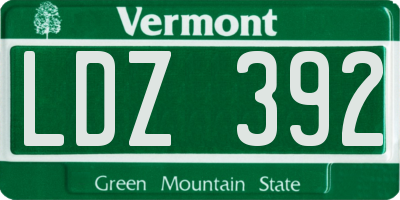 VT license plate LDZ392