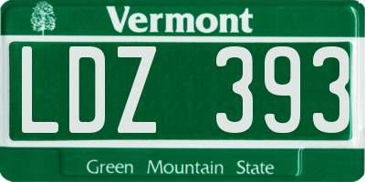 VT license plate LDZ393