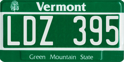 VT license plate LDZ395