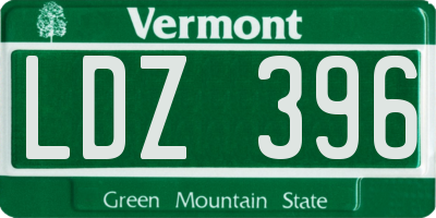 VT license plate LDZ396