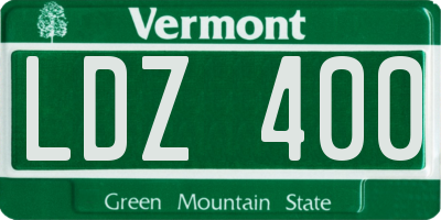 VT license plate LDZ400