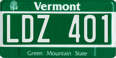 VT license plate LDZ401