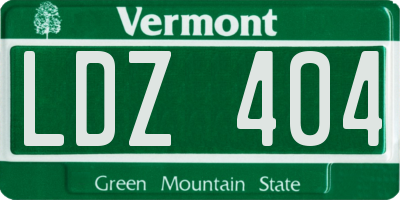 VT license plate LDZ404