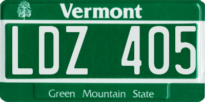 VT license plate LDZ405