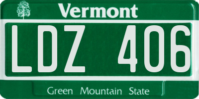 VT license plate LDZ406