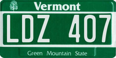 VT license plate LDZ407