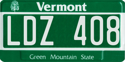 VT license plate LDZ408
