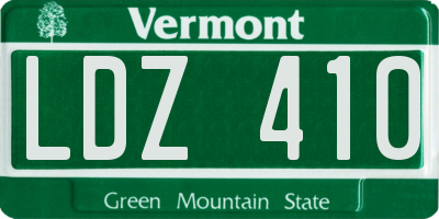 VT license plate LDZ410