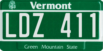 VT license plate LDZ411