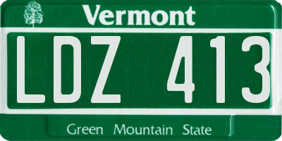 VT license plate LDZ413