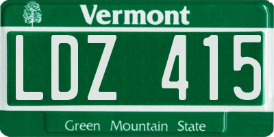 VT license plate LDZ415