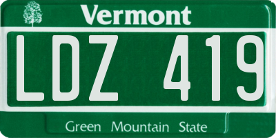 VT license plate LDZ419