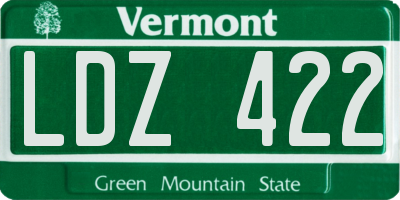 VT license plate LDZ422