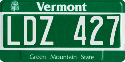 VT license plate LDZ427