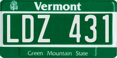 VT license plate LDZ431