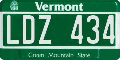 VT license plate LDZ434