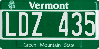 VT license plate LDZ435