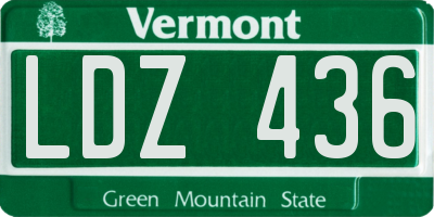 VT license plate LDZ436
