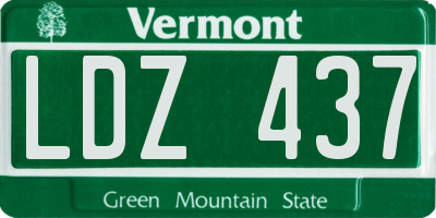 VT license plate LDZ437