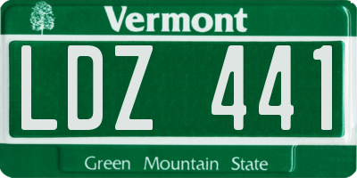 VT license plate LDZ441
