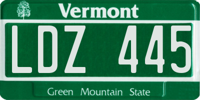 VT license plate LDZ445