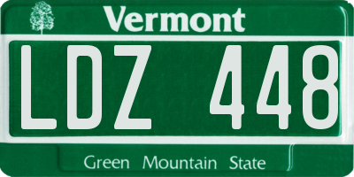 VT license plate LDZ448
