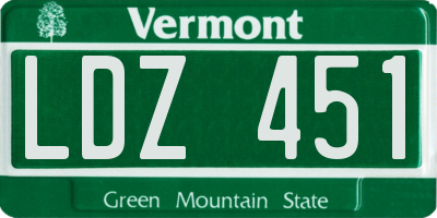 VT license plate LDZ451