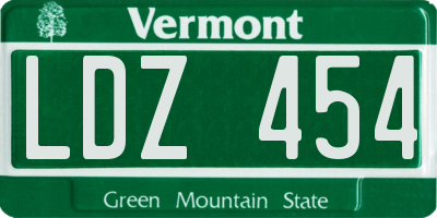 VT license plate LDZ454