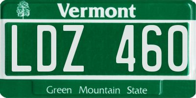 VT license plate LDZ460
