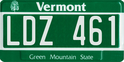 VT license plate LDZ461