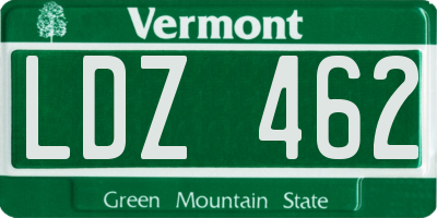 VT license plate LDZ462