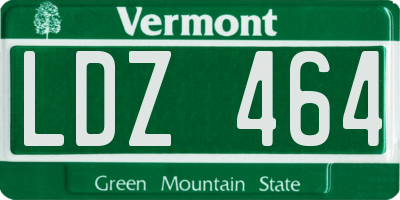 VT license plate LDZ464