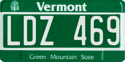 VT license plate LDZ469