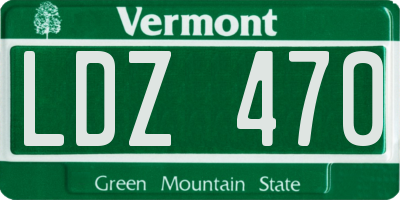 VT license plate LDZ470