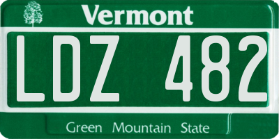 VT license plate LDZ482