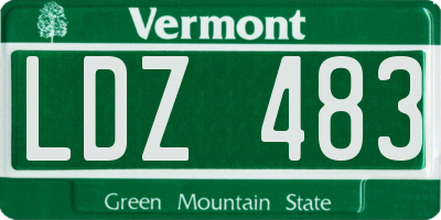 VT license plate LDZ483