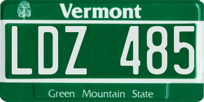 VT license plate LDZ485
