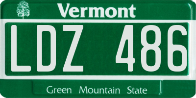 VT license plate LDZ486