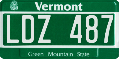 VT license plate LDZ487