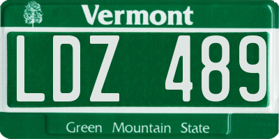 VT license plate LDZ489