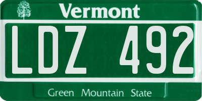 VT license plate LDZ492